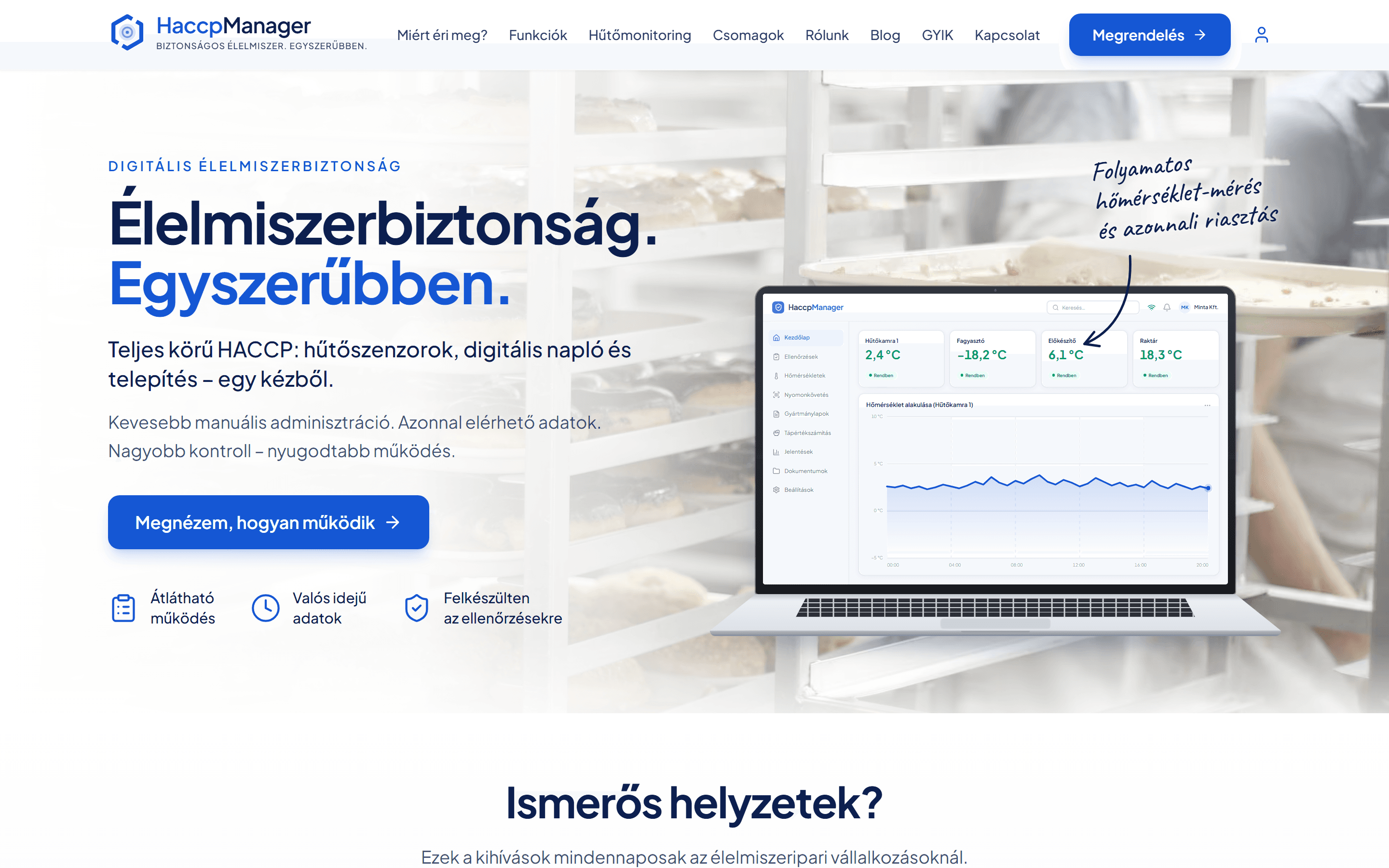 HaccpManager, homepage screenshot